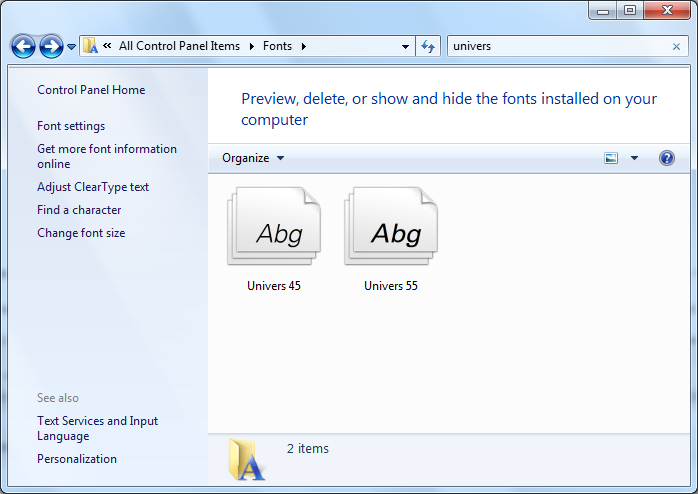 Univers Fonts Univers Font Families