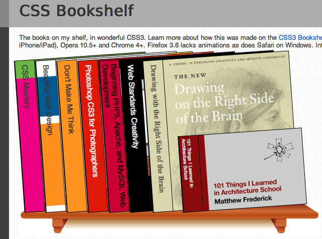 CSS3 Bookshelf