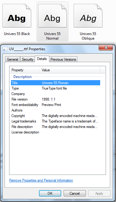 univers55-normal Univers 55 detail
